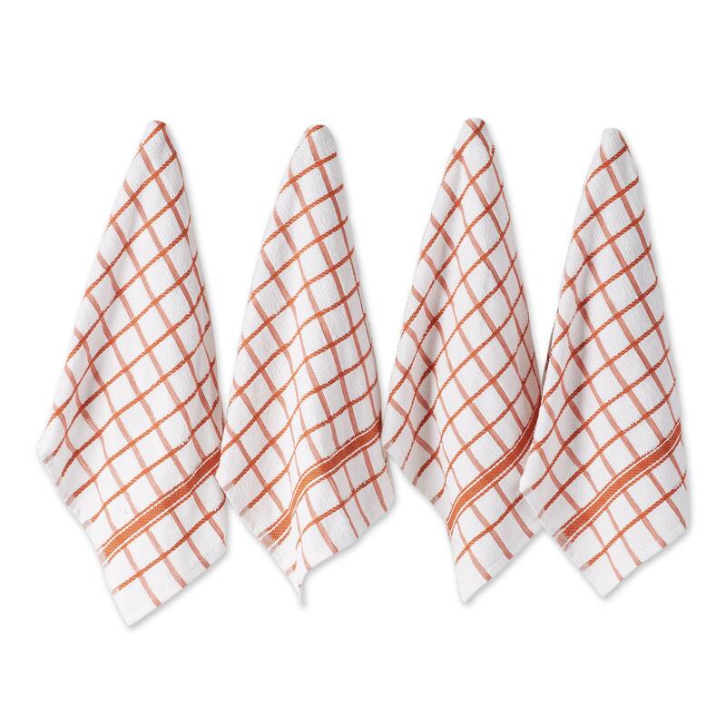 DII Artichoke Windowpane Terry Dishtowel (Set of 4) - Spice