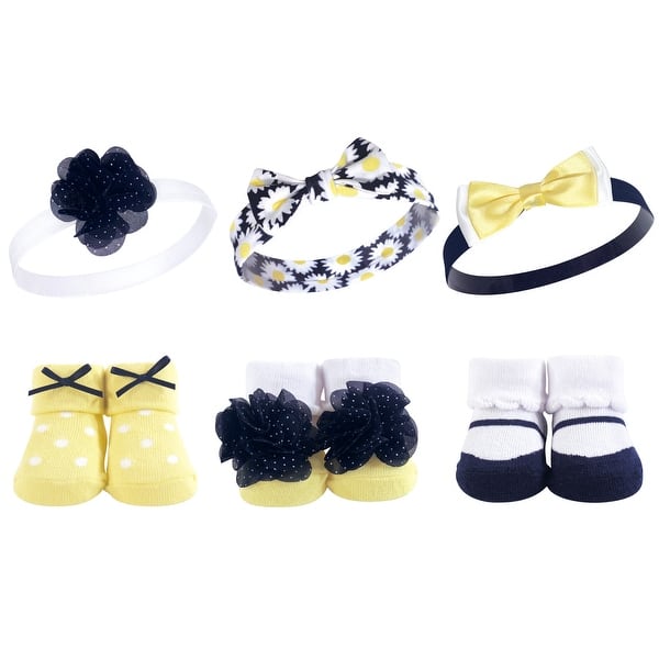 slide 1 of 1, Hudson Baby Infant Girl Headband and Socks Giftset 6pc, Daisy, One Size - Daisy Daisy - One Size