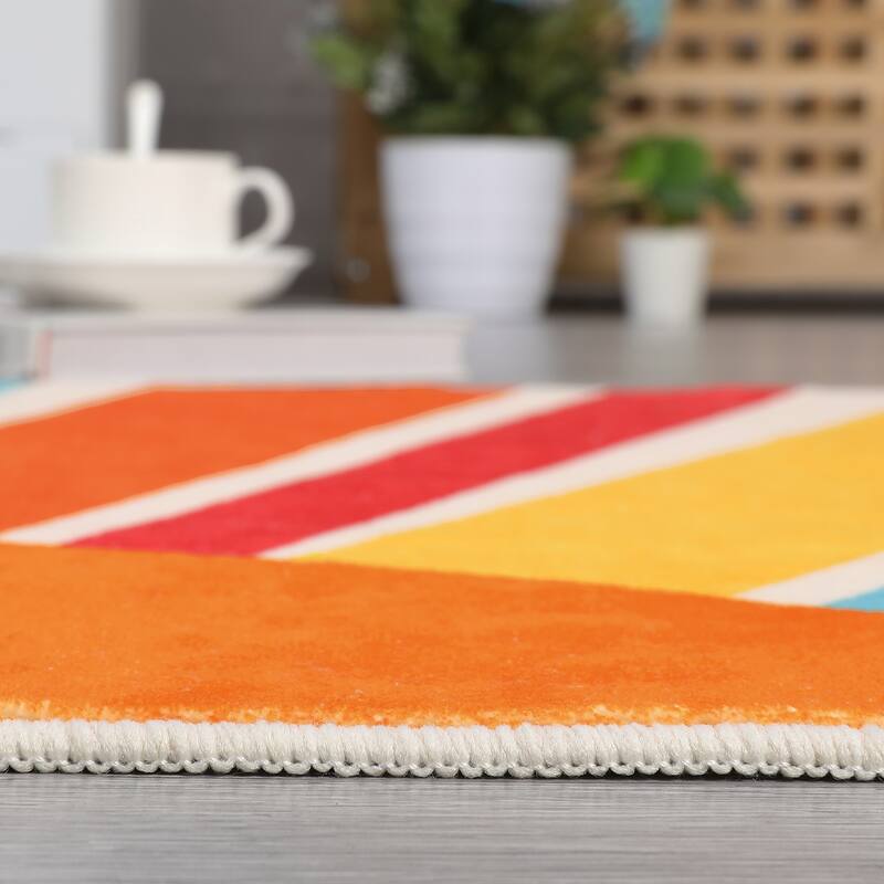 Garvee Rainbow Sol Kids Area Rug