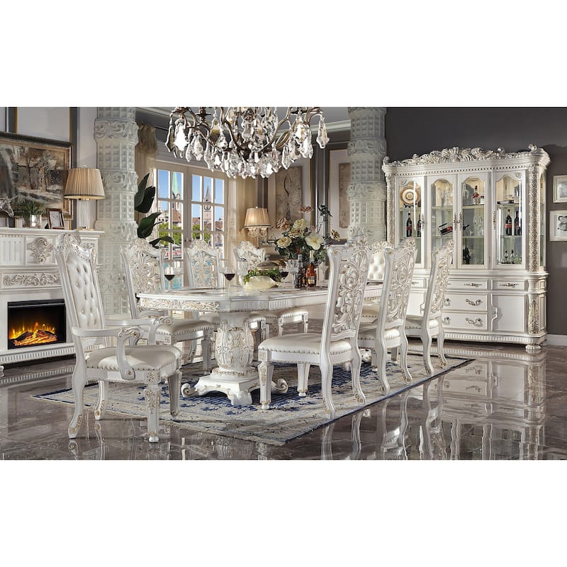 Casada Antique Pearl Dining Table with Molding Detail