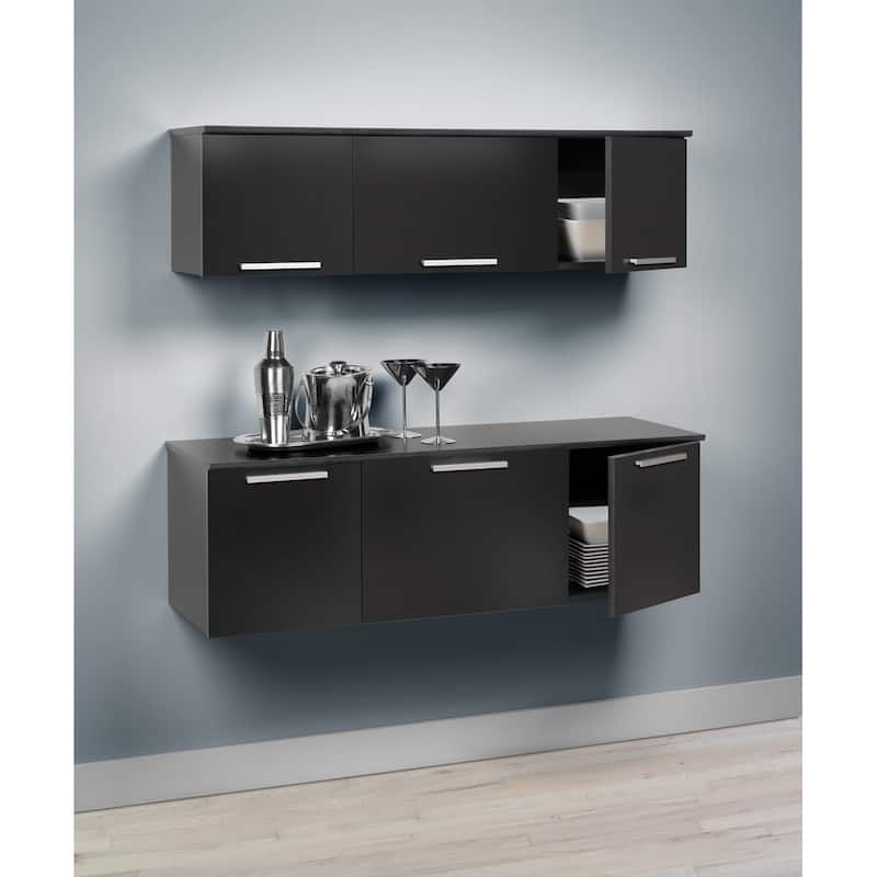 Yaletown Black Wall-mounted Hutch