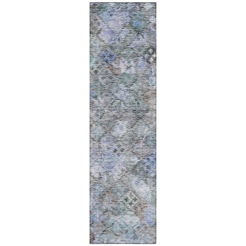 Machine Washable Indoor/ Outdoor Boho Moroccan Chantille Rug