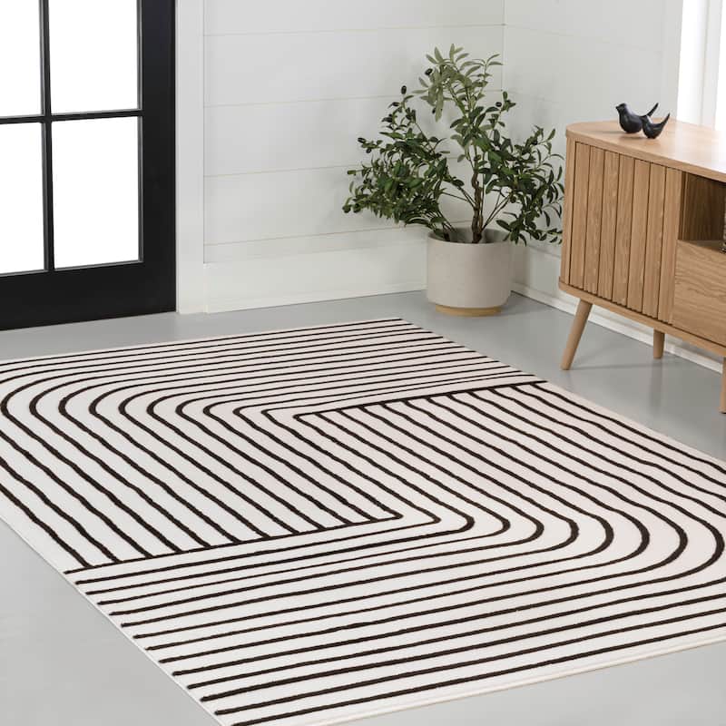 JONATHAN Y Aarhus Minimalist Angle Geometric Ivory/Cream Area Rug