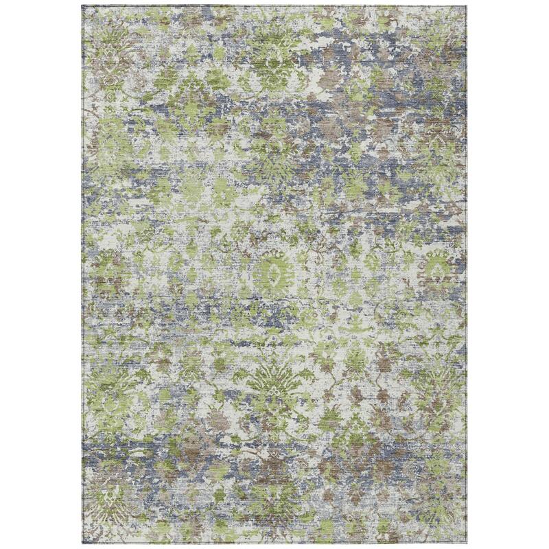 Machine Washable Indoor/Outdoor Vintage Traditional Chantille Rug