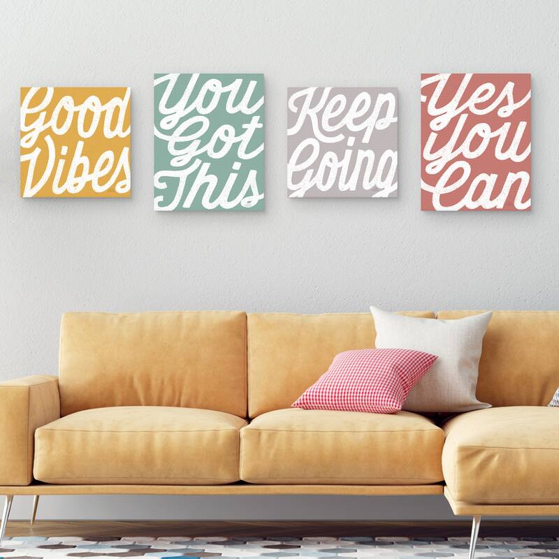 Positivity I, IV, V, & VII by Laura Marshall Canvas Art Prints
