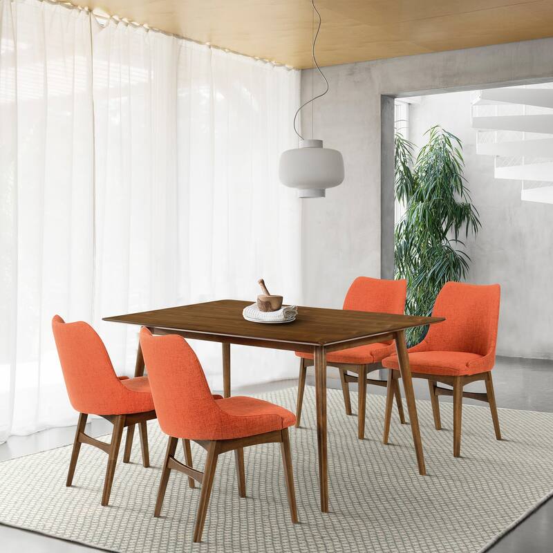 Azalea Mid Century Modern Upholstered Dining Chairs - Set of 2