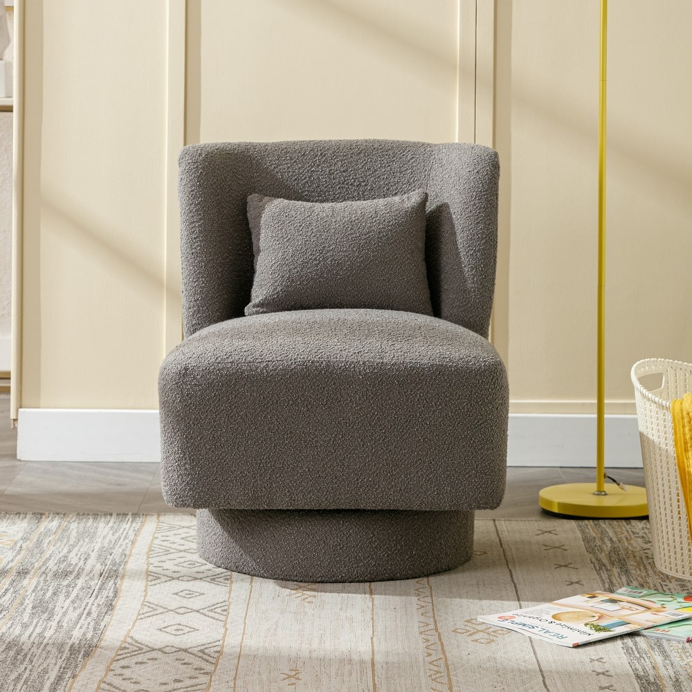 23.6"W Modern 360 Degree Swivel Accent Barrel Chair