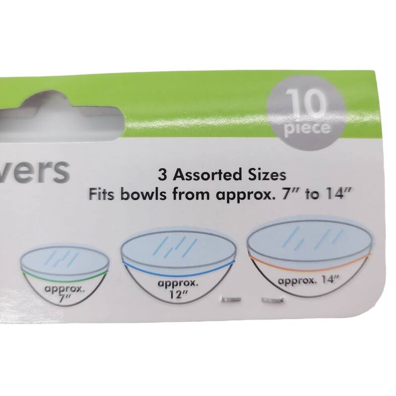 Handy Housewares 10-Piece Reusable Fitted Food Bowl Cover Set - Includes 3 Sizes Fitting From 7" to 14" Bowls