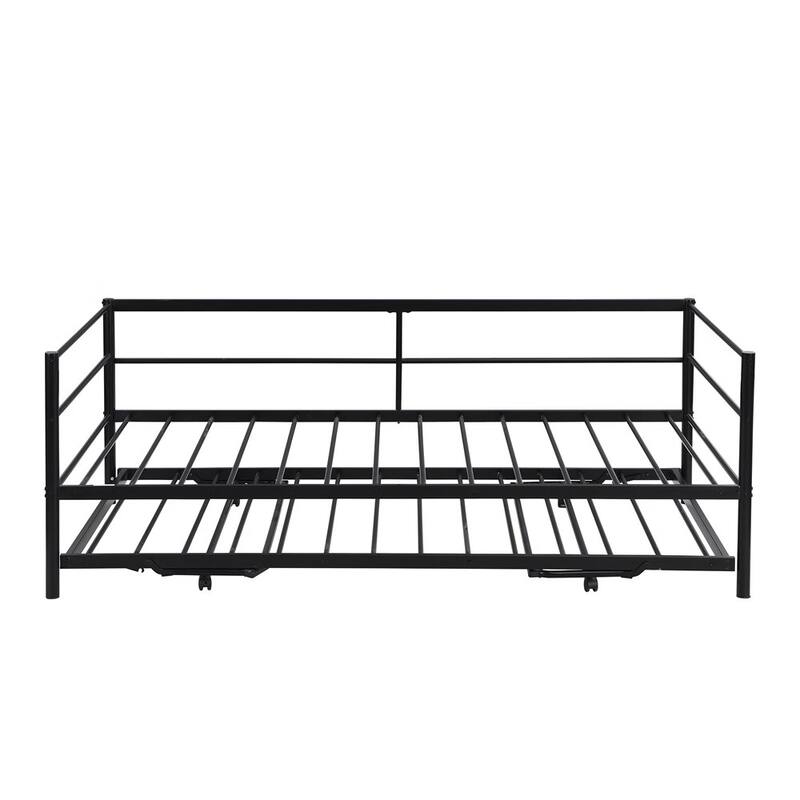 Merax Twin Size Daybed with Adjustable Trundle, Pop Up Trundle