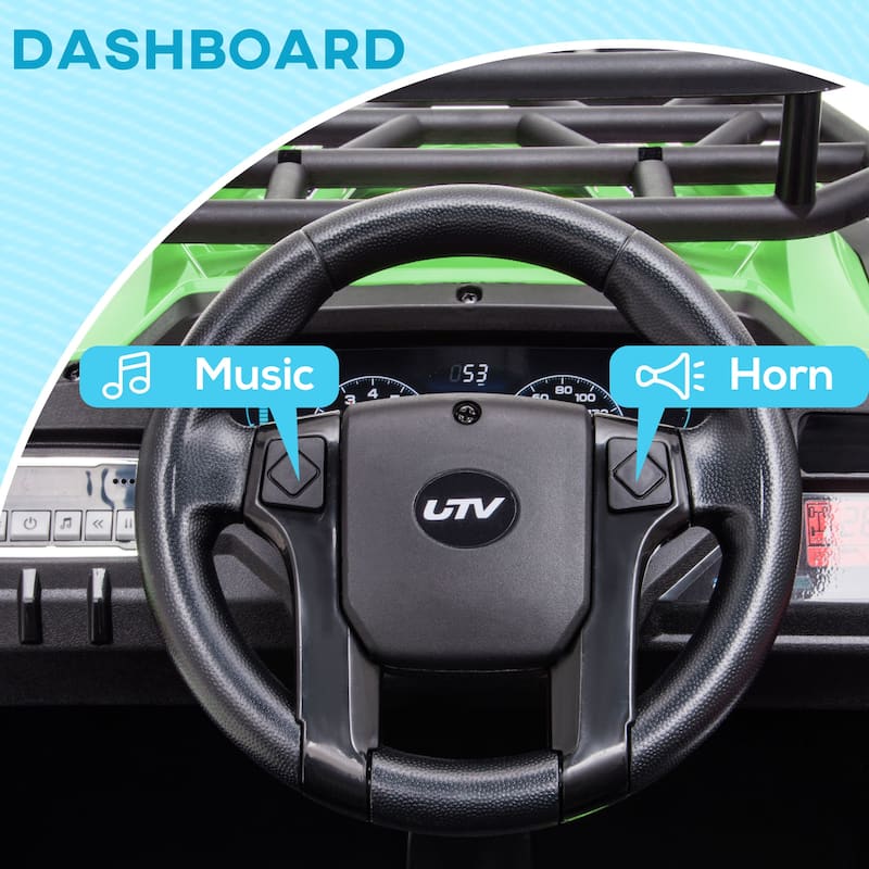 Kids Electric Car Ride-On Car with Remote Control, Toddler Electric Vehicle with Music & Lockable Doors