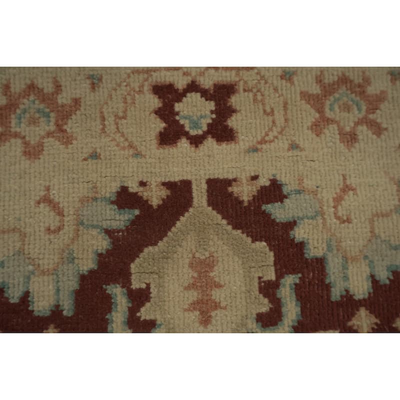 Hand Knotted Oriental 100% Wool Carpet Traditional All-Over Oranges & Rust Ziegler Area Rug - 3' 9'' X 2' 0''
