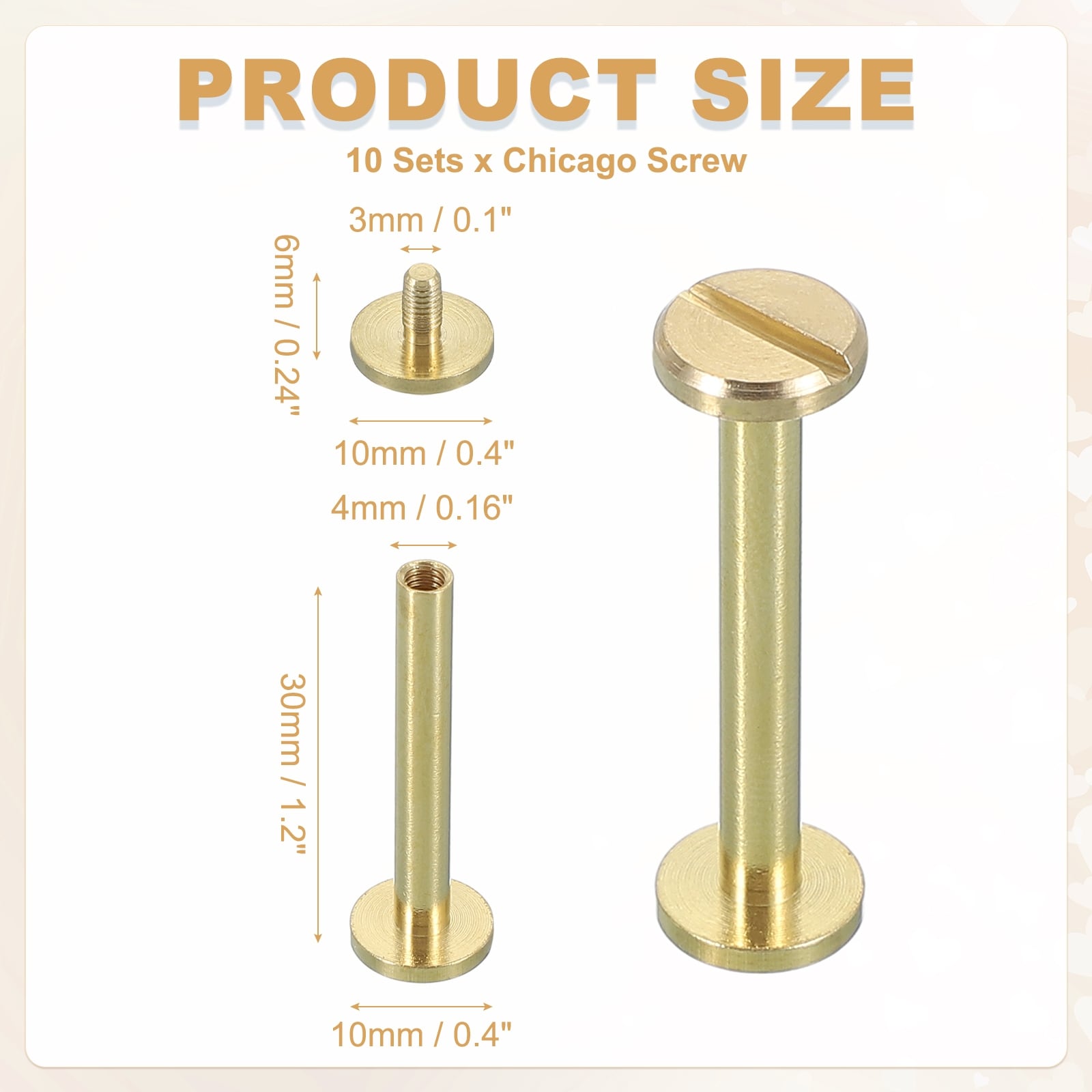 Chicago Screw Rivets Metal Phillips Head Post Nail Rivet Stud Screws Connectors for DIY Leather Belt Bag Craft