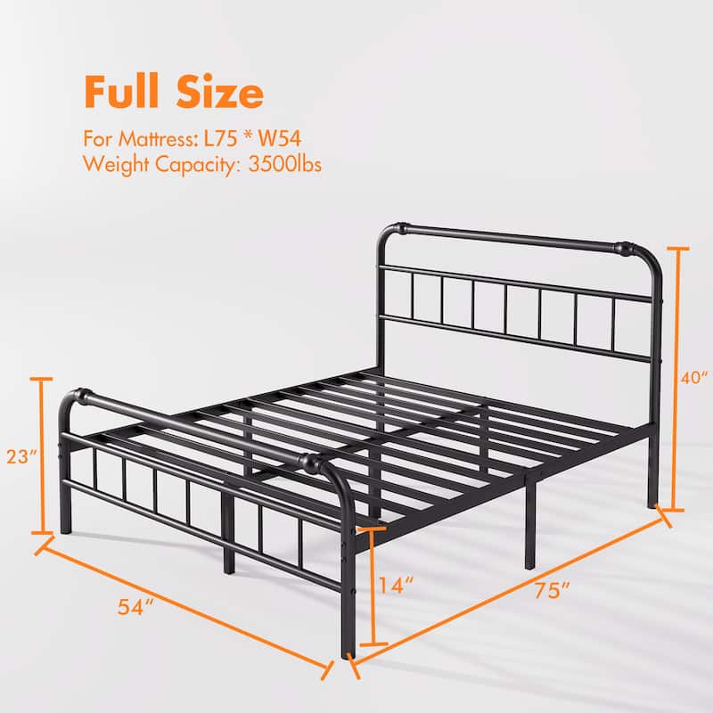 Heavy Duty Metal Platform Steel Slat Mattress Foundation