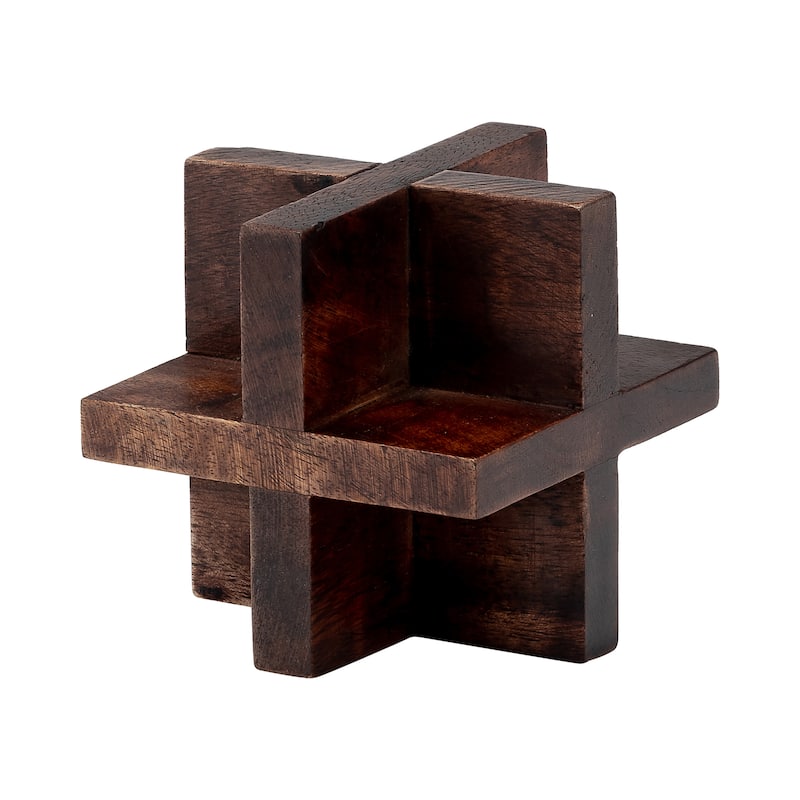 Sagebrook Home Neutral Cross Wooden Orb Decorative Object