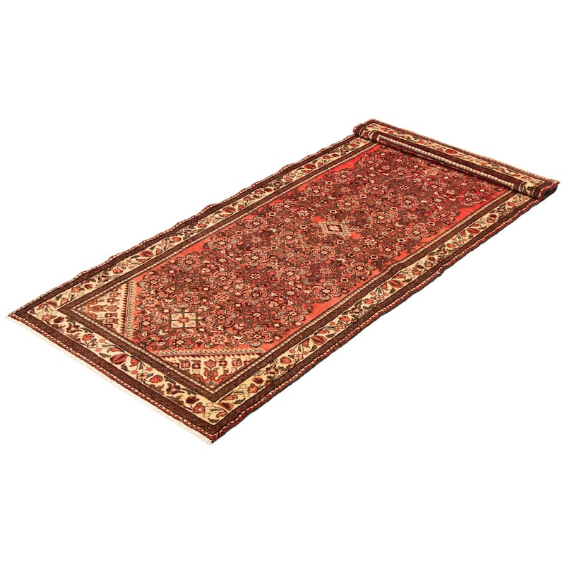 ECARPETGALLERY Hand-knotted Andelz Red Wool Rug - 3'8 x 9'1