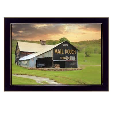 TrendyDecor4U Farmhouse "Mail Pouch Barn" Framed Print Wall Art by Lori Deiter