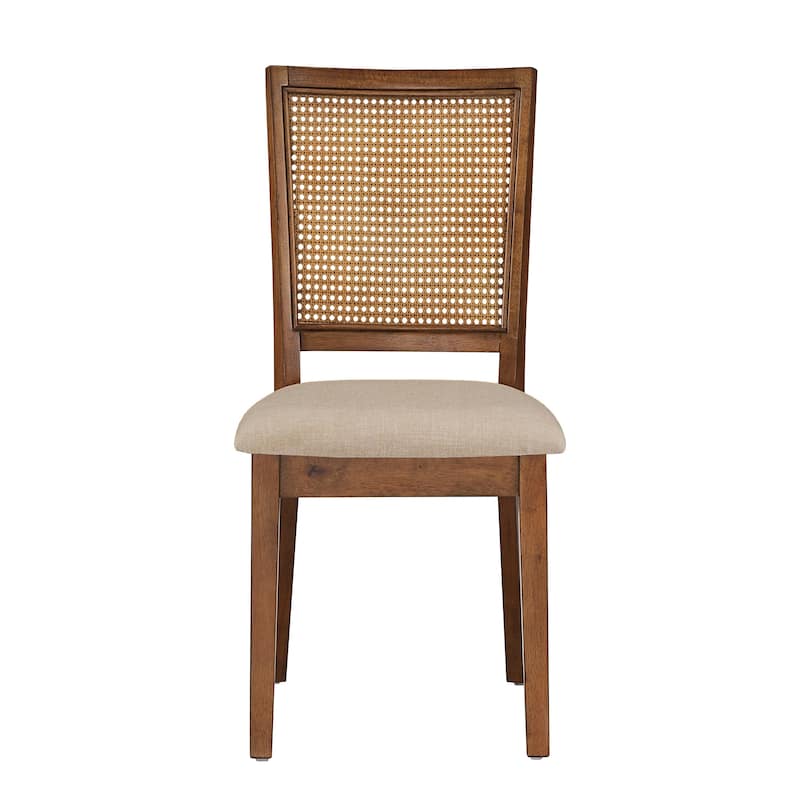 Eleanor Beige Linen Rattan Dining Chairs (Set of 2) by iNSPIRE Q Classic