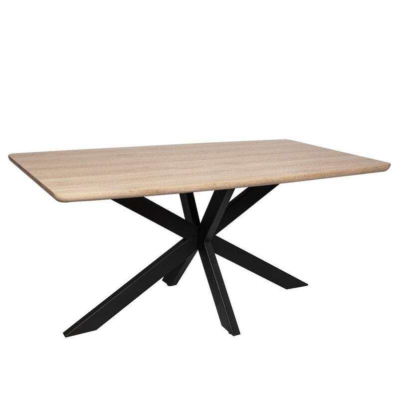 Ravenna Modern 63" Rectangular Dining Table with Solid Wood Top & X-Shape Metal Legs for Home Kitchen Dining Room