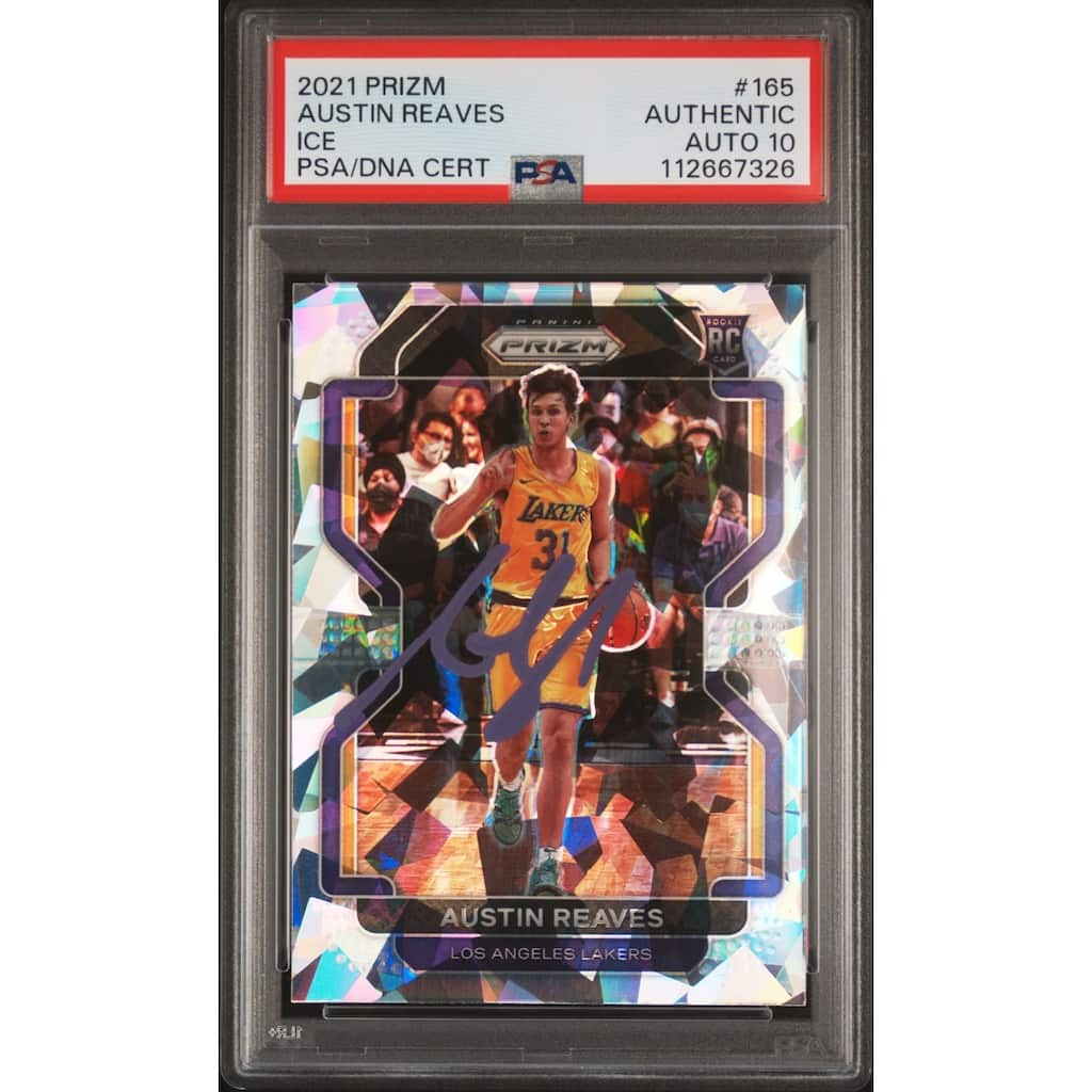 Austin Reaves 2021 Panini Prizm Ice Signed Rookie Card #165 Auto PSA 10 12667326 - 8' x 11'