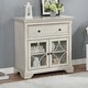 preview thumbnail 3 of 4, Luccas Transitional Antique White 32-inch Wood 2-Shelf Hallway Cabinet by Furniture of America