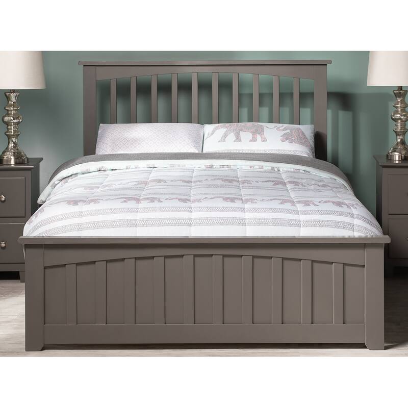 Mission Full Platform Bed in Grey