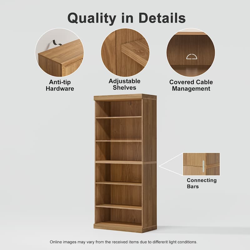 Doorless Wood Bookshelf Storage Cabinet Bookcase&Office Cabinet for Kitchen Bedroom Entryway Living Room Dinning Room