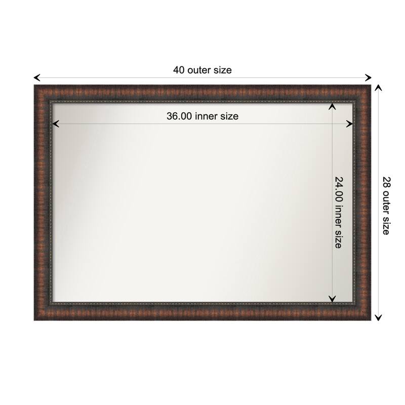 Caleb Brown Non-Beveled Framed Wall Mirror - Caleb Brown - Glass Size 36x24