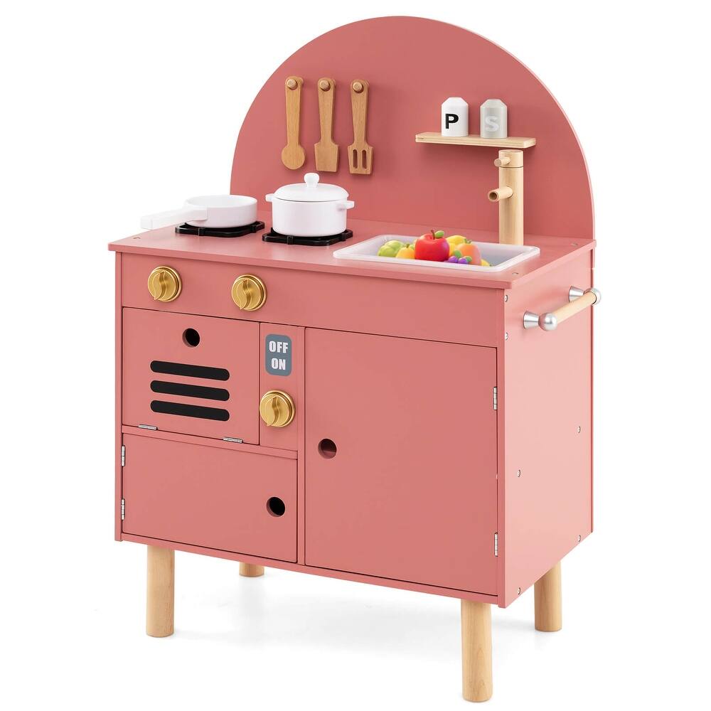 Costway Play Kitchen for Kids with Stoves Faucet Sink Microwave Oven - See Details