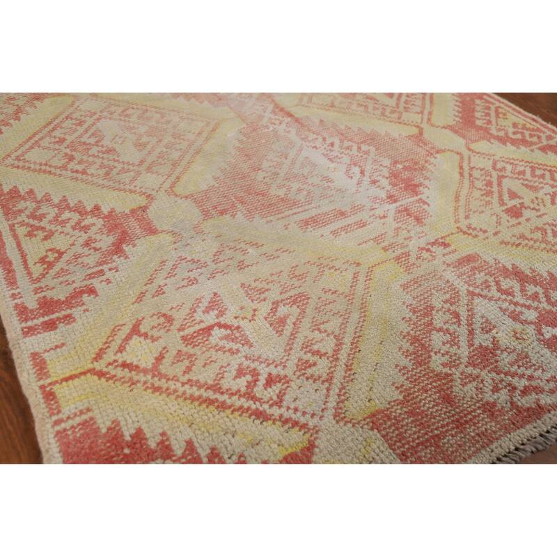 All-Over Geometric Bakhtiari Persian Rug Hand-Knotted Wool Carpet - 3'10" x 7'0"