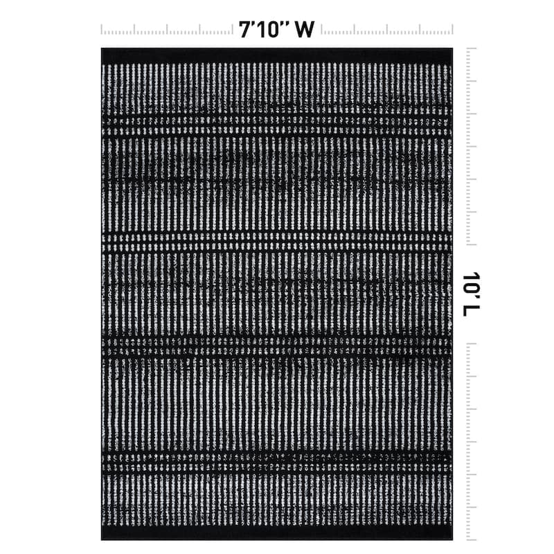 Contemporary Minimalistic Stripe LInes Area Rug