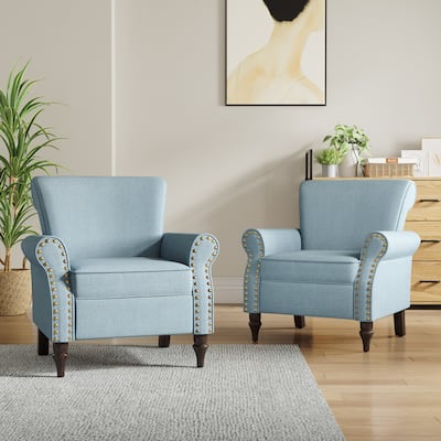 Living Room Armchair with Nailhead Trim - 29.9"W x 29.9"H x 32.9"D