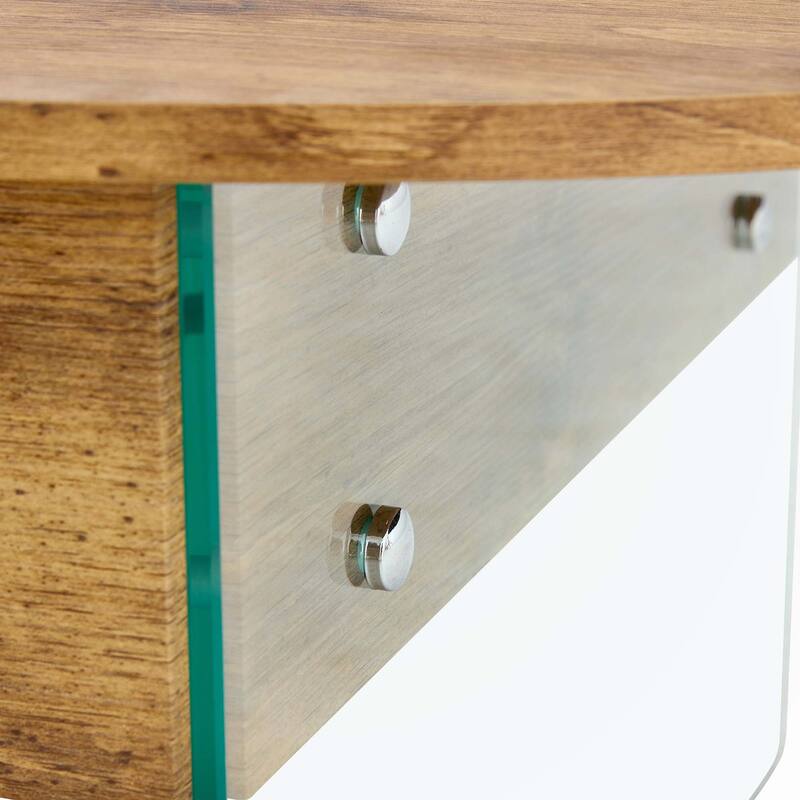 43.3"x23.6"Oval Double Drawer Coffee Table