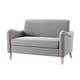 preview thumbnail 47 of 62, HULALA HOME Adika 51"W Farmhouse Striped Linen Upholstered Loveseat with Solid Wood Spindle Legs