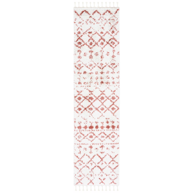 SAFAVIEH Berber Fringe Dashurije Leatha Trellis Rug - 2'2" x 8' Runner