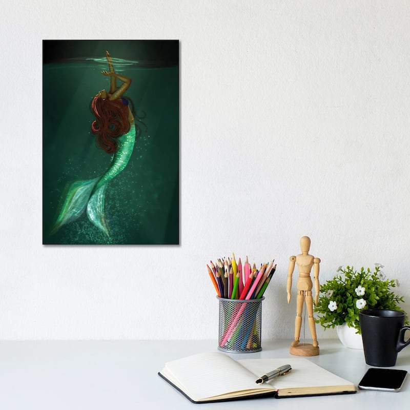 iCanvas "Black Girls Can Be Mermaids Too" by DeeLashee Artistry Canvas Print - 12x8x0.75