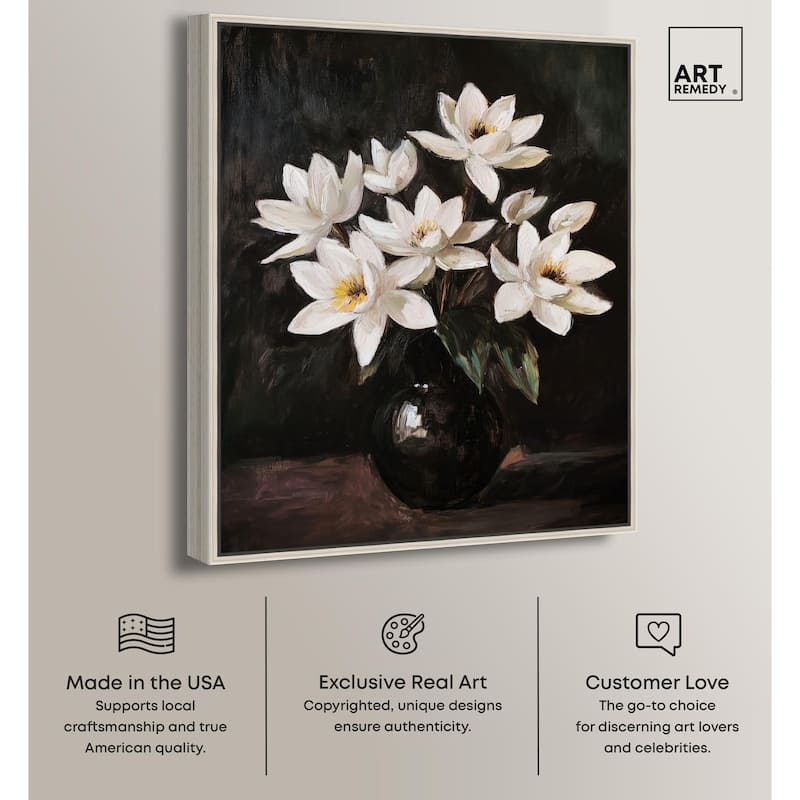 Chiaroscuro Flowers Canvas by Art Remedy