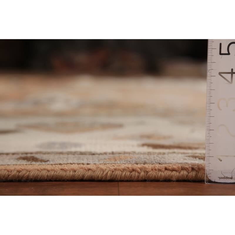 Orange Floral Oushak Indian Area Rug Handmade Wool Carpet - 9'1"x 11'11"