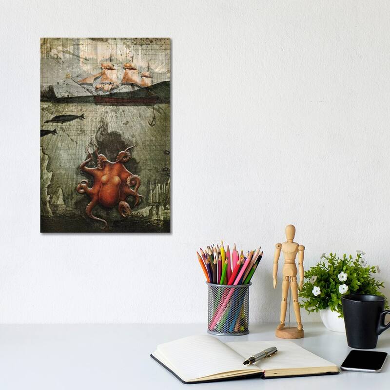 iCanvas "Paper Octopus" by Heather Landis Canvas Print - 12x8x0.75