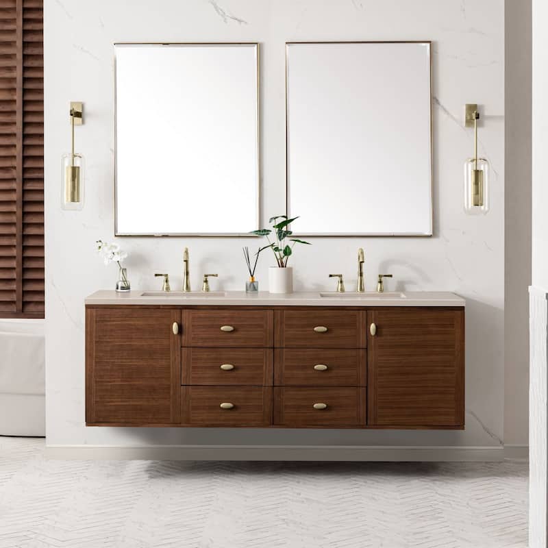 James Martin Vanities 670-V72-3EMR Amberly 72" Free Standing or Wall