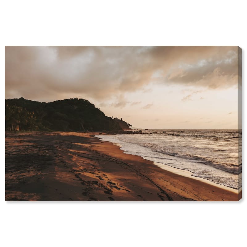 Wynwood Studio Canvas Nautical and Coastal Beach at Sundown II Brown and Nautical & Coastal Wall Art Canvas Print