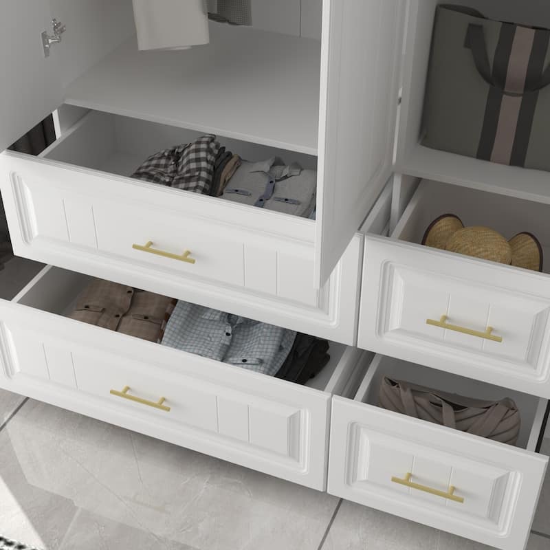 Modern Freestanding Wardrobe Armoire Closet Large Storage Cabinet