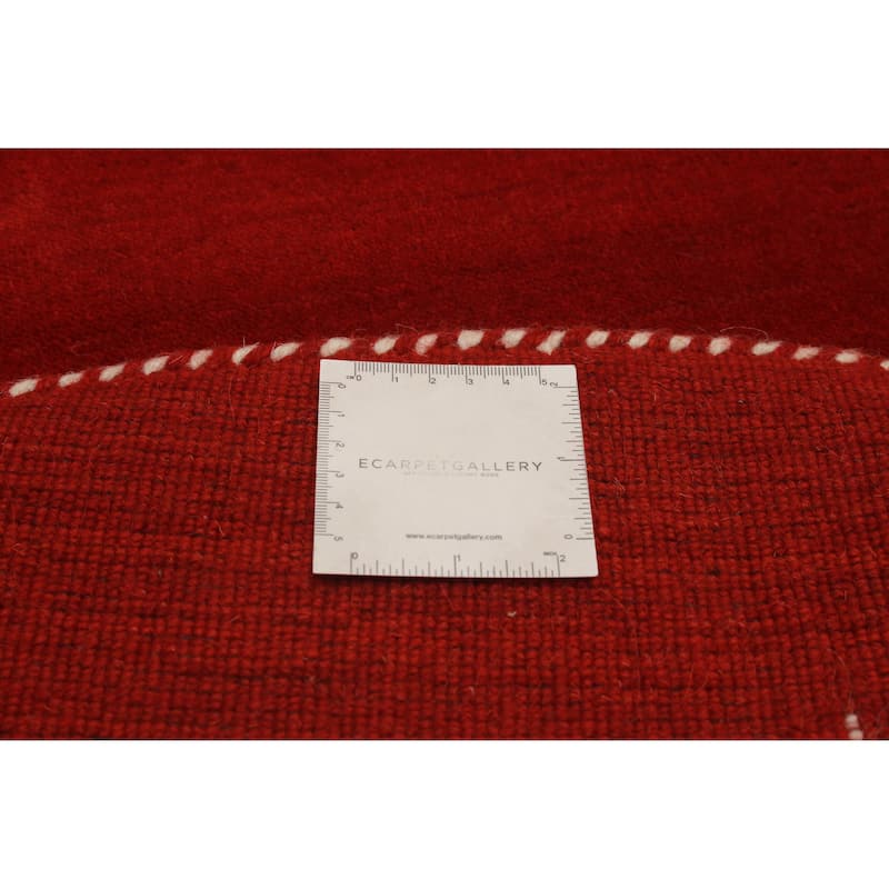 Kashkuli Gabbeh Red Rug 4'11" x 4'11" - 4'11 x 4'11