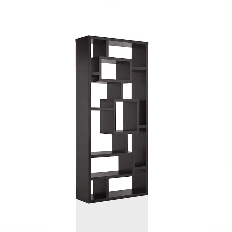 Tribeca Modern Multi-Shelf Open Back Bookcase/Display Cabinet by Furniture of America - Cappuccino