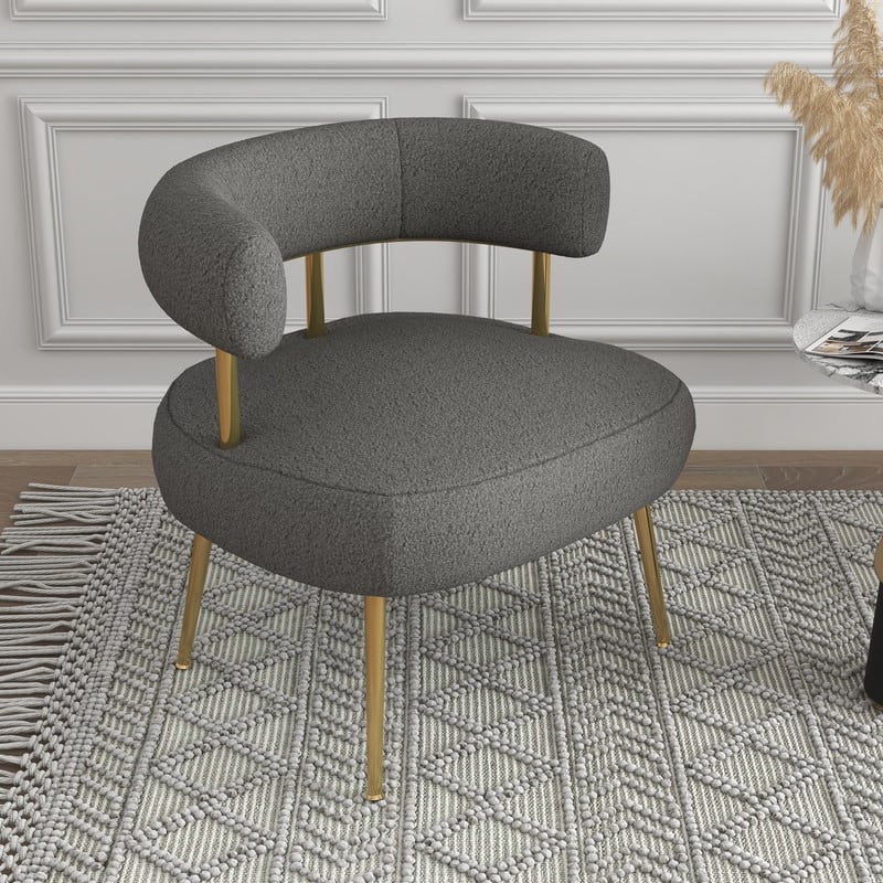 SEYNAR Mid Century Velvet Accent Chair with Golden Legs, Set of 2