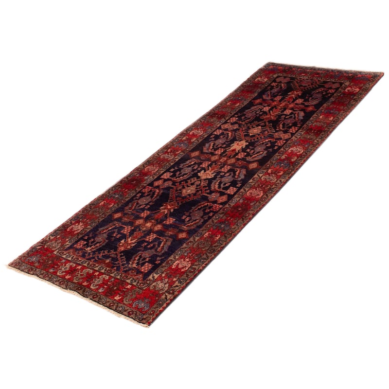 ECARPETGALLERY Hand-knotted Andelz Navy Wool Rug - 3'7 x 10'6