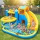 preview thumbnail 3 of 8, Oxford Cloth Inflatable Castle Bounce House In Blue And Yellow With Curved Slide, Whack-A-Mole & Water Play Function - N/A