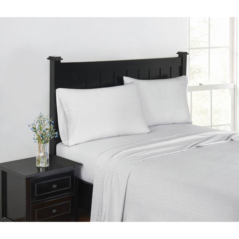 London Fog Solid and Printed Cotton Flannel Sheet Set Collection