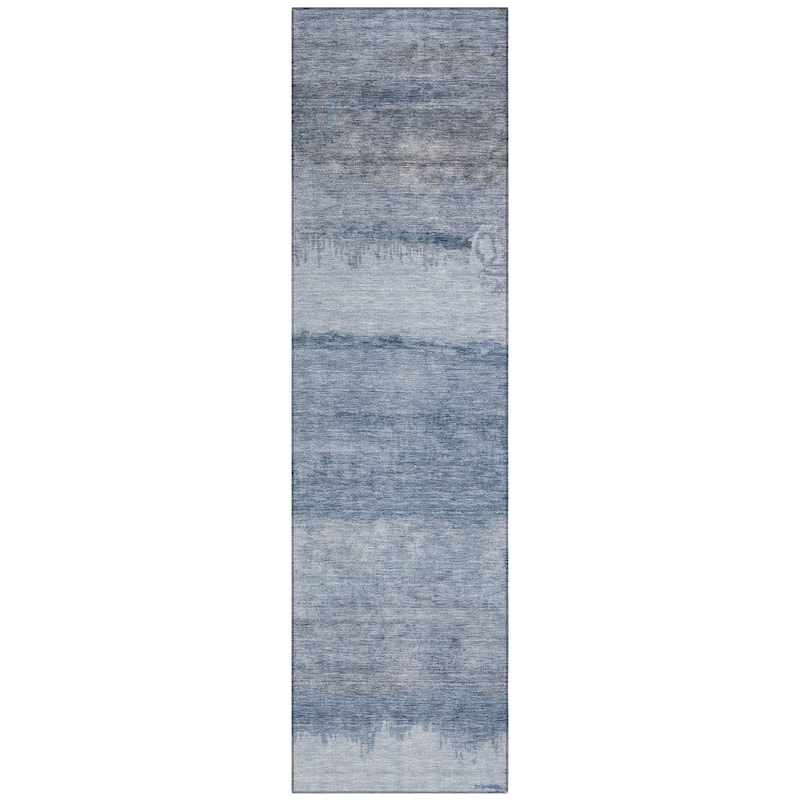 Machine Washable Indoor/Outdoor Watercolor Ombre Chantille Rug
