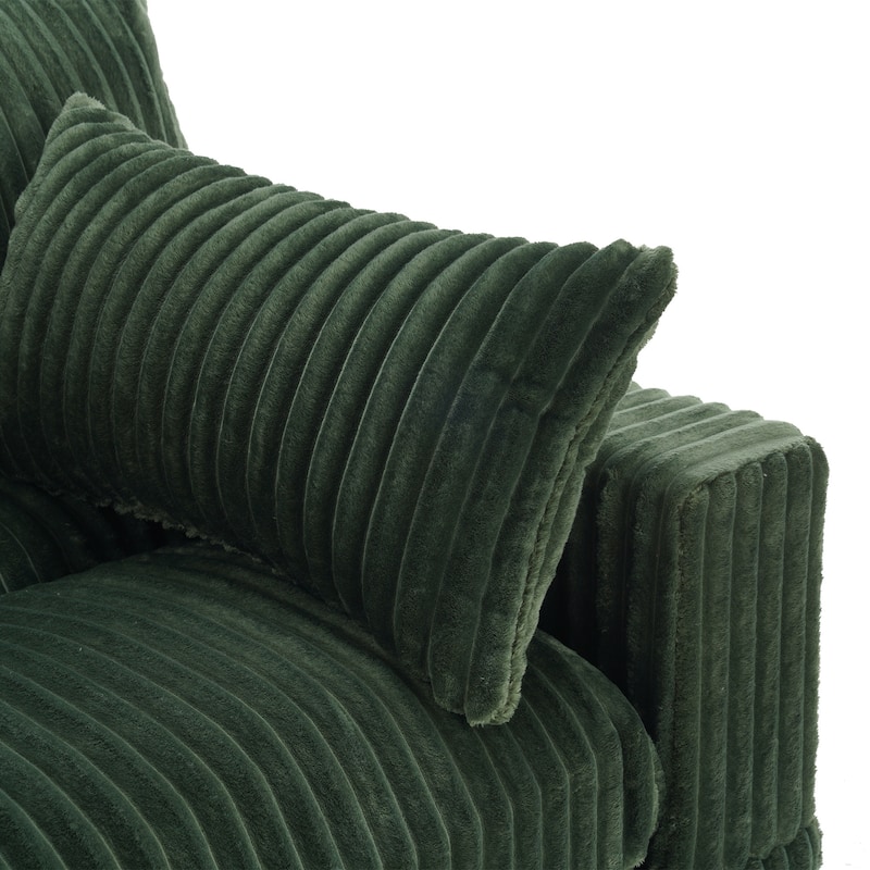 Plush Cotton Flannel Modular Sectional Sofa with 2 Ottomans