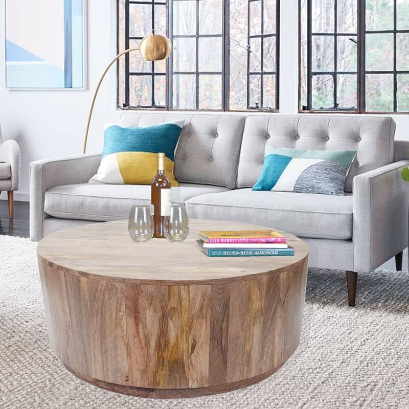 Carolina Living Tamia 42" Round Wooden Coffee Table - Elm - Elm